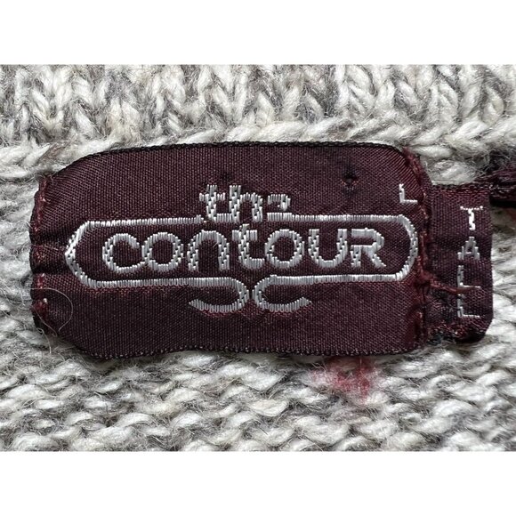 The Contour Womens Size L TallChunky Stripe Crew Neck‎  Sweater Fair Isle VTG - Picture 3 of 8